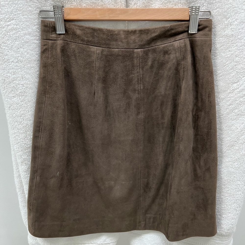 Brown Suede Allsaints Highwaisted Skirt